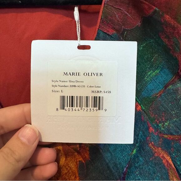 Marie Oliver Lotus Silk Linen Blend Tiered Ruffle Mini Una Dress NWT Size Large - Picture 11 of 11